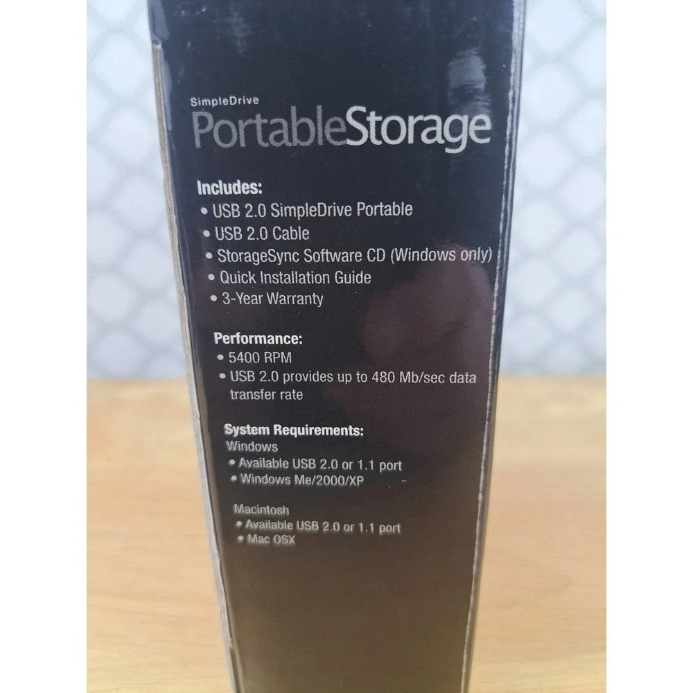 Simple Tech simple drive portable storage 80GB USB 2.5 new in open box